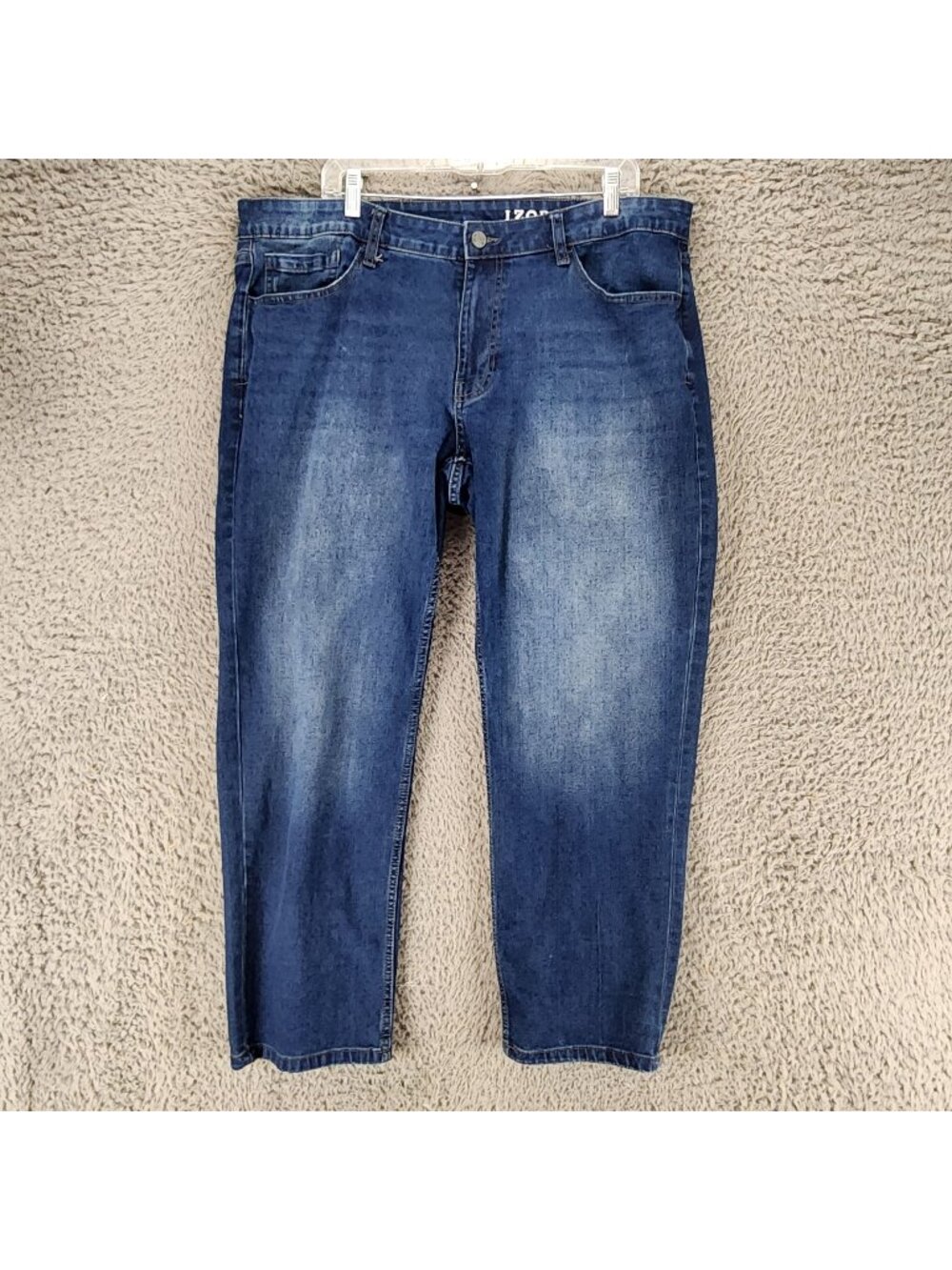 Izod Jeans Mens 38x29 Blue Stretch Denim Straight Fit *Read*